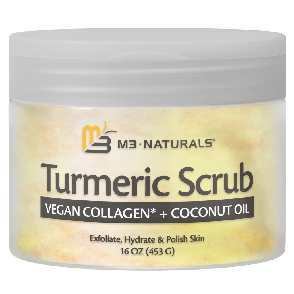 M3 Exfoliating Body Scrub Turmeric Body Scrub | Skin Exfoliator with Collagen and Coconut Oil | 12 Oz - Image 3