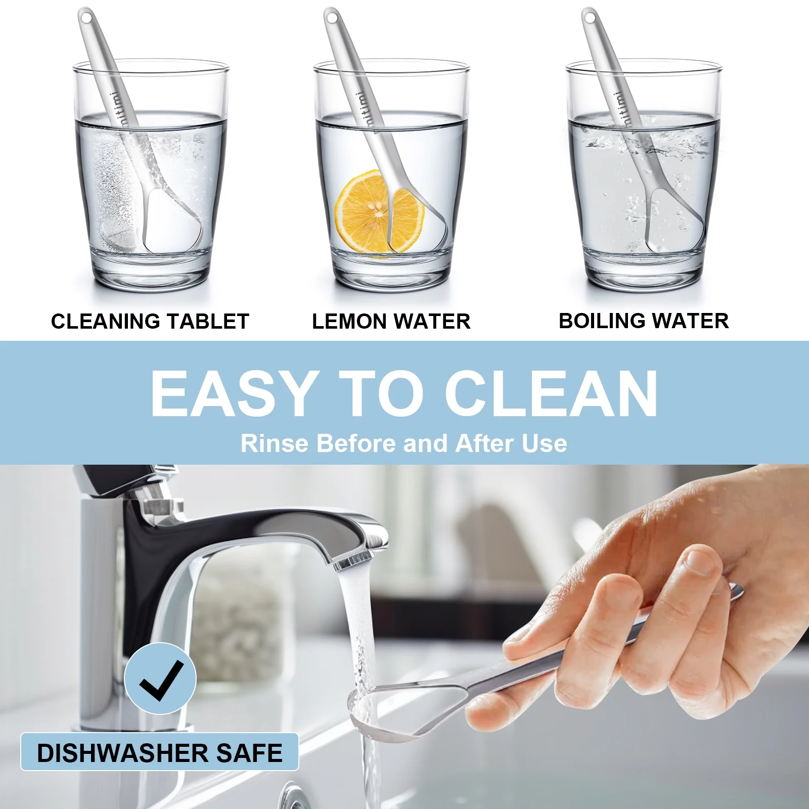 Mitimi Tongue Scraper for Adults (2 Pack) , 100% Useful Surgical Stainless Steel Tongue Cleaner for Both Adults and Kids - Image 4