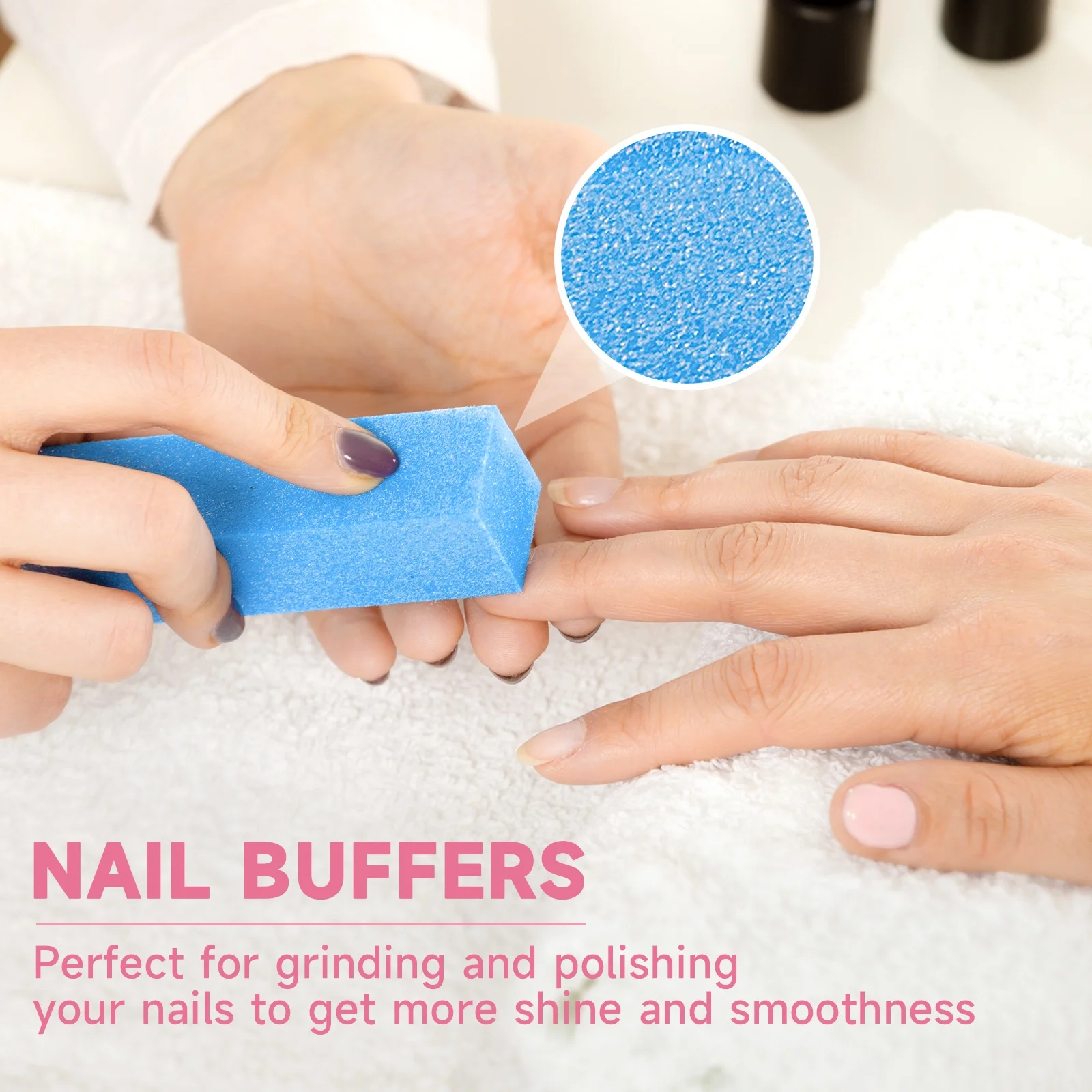 Nail Files and Buffer 12 Pcs, Professional Manicure Tools Kit Care Buffer Block Tools 100/180 Grit, Colorful - Image 4