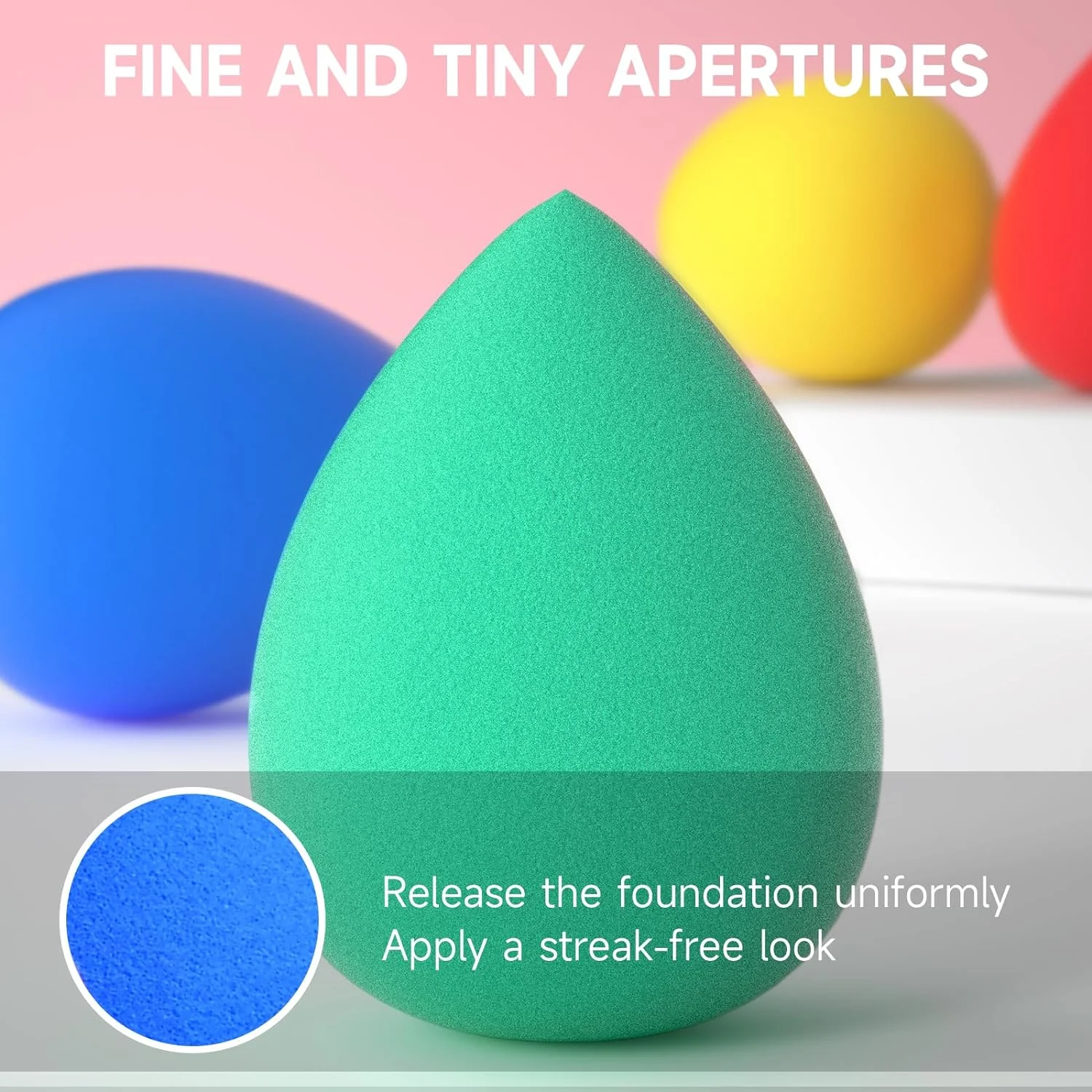 Huauoo 6 Pcs Makeup Sponges Set, Makeup Sponges for Foundation, Latex Free Beauty Sponges, Multiple Colors - Image 4