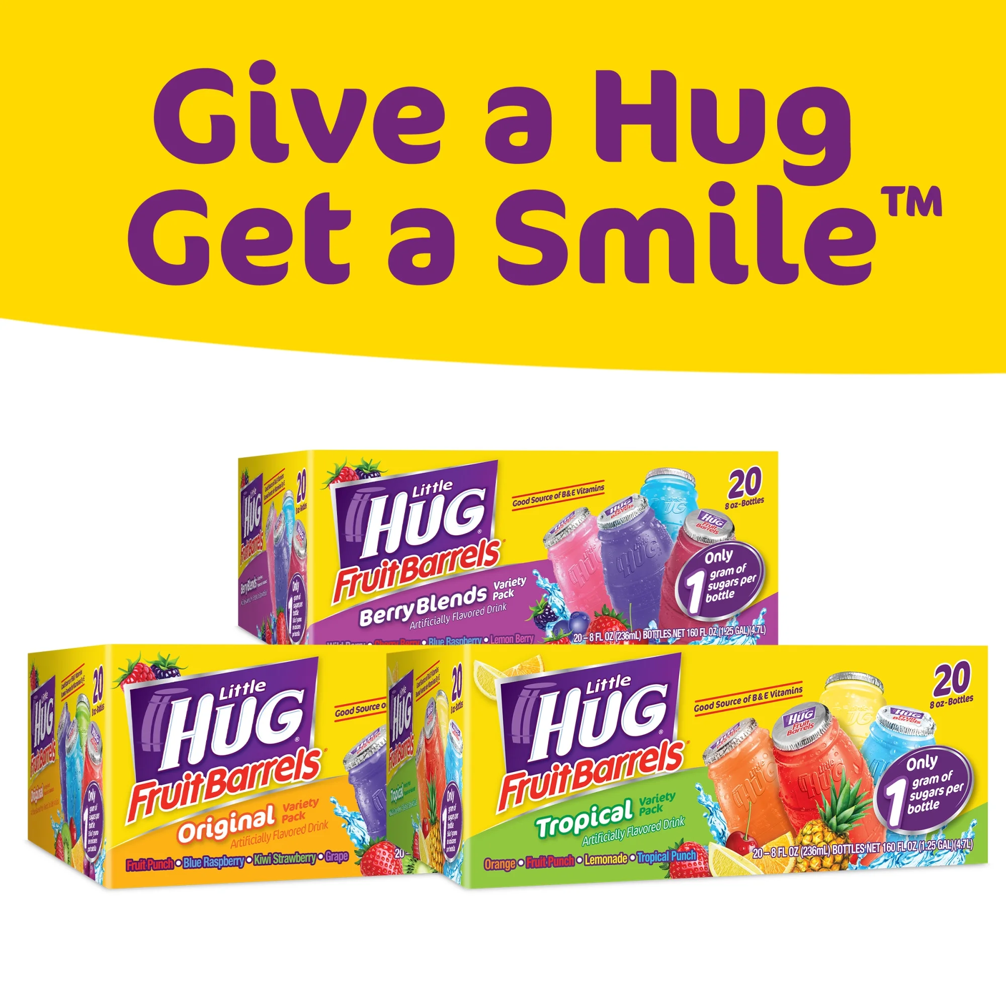 Little HUG Fruit Barrels, Original, Shelf Stable Kids Drinks Variety pack, 20 count, 8 fl oz bottles - Image 8