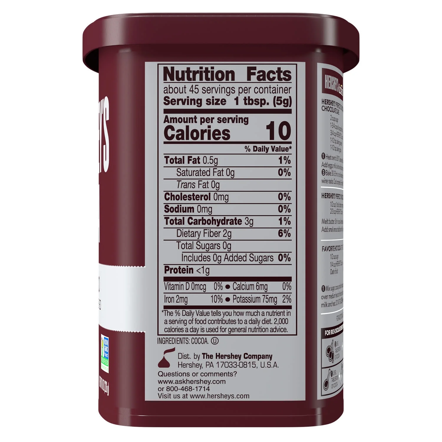 Hershey's Natural Unsweetened Cocoa Powder, Can 8 oz - Image 9