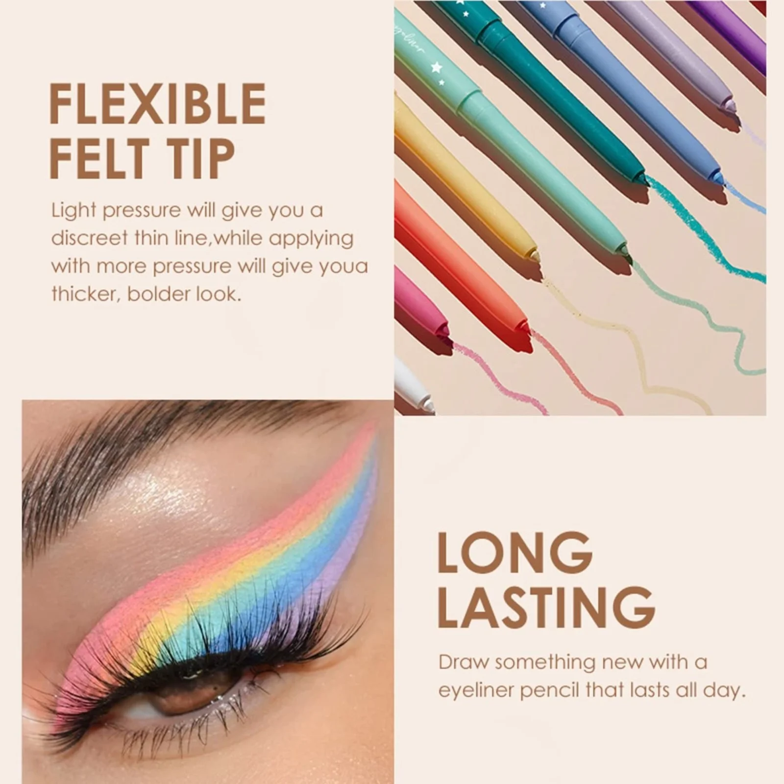 Eyeliner 12 Colors Eyeliner Set Natural Black Eyeliner Proof Long Lasting Gel Pencils Liner Rainbow Eyeliner Makeup Set Makeup Beauty Tools Clearance Back to Dorm for wedding - Image 5