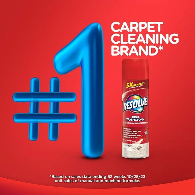 Resolve High Traffic Carpet Stain Cleaner Solution and Odor Remover Foam, 22 oz - Image 8