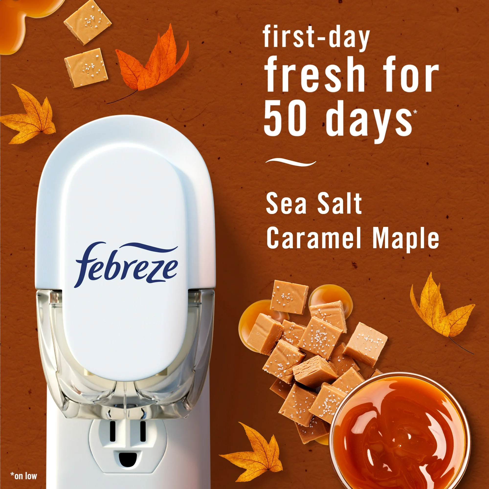 Febreze Plug Refill Odor-Fighting Air Freshener Sea Salt Caramel & Maple Scent, 3 Ct 0.87 fl oz Each - Image 5