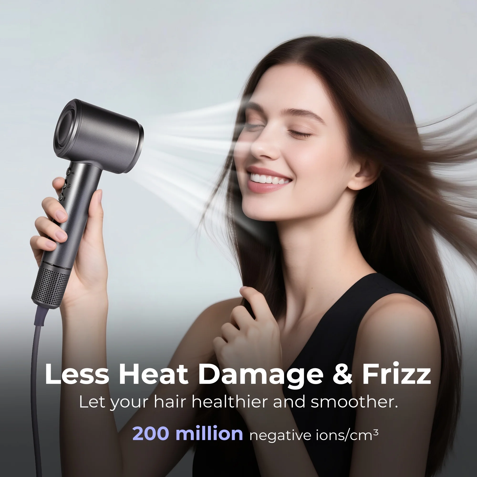 Dygoophy® Leafless High-Speed Hair Dryer - 1500W Brushless Motor, Ionic Technology, Smart Temperature Control, Cold and Hot Air Alternating, Perfect for Home and Salon Use - Image 5