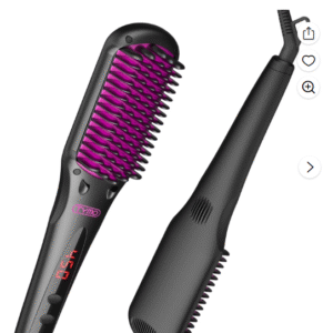TYMO Ionic Hair Straightener Brush with 16 Temp Setting, LED Display Flat Iron Comb, Dual Voltage