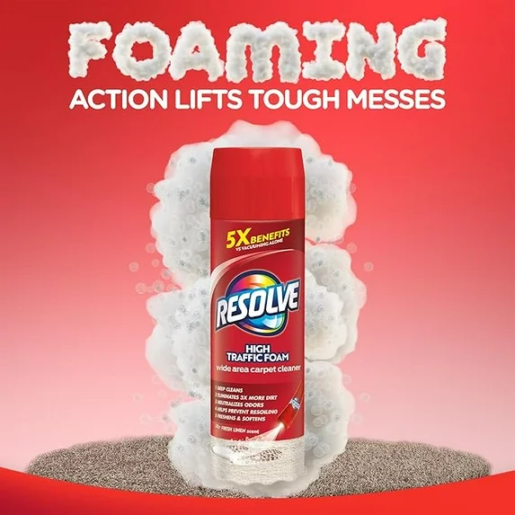 Resolve High Traffic Carpet Stain Cleaner Solution and Odor Remover Foam, 22 oz - Image 3