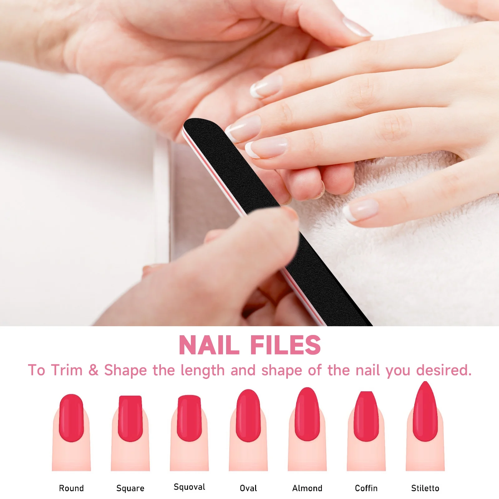 Nail Files and Buffer 12 Pcs, Professional Manicure Tools Kit Care Buffer Block Tools 100/180 Grit, Colorful - Image 6