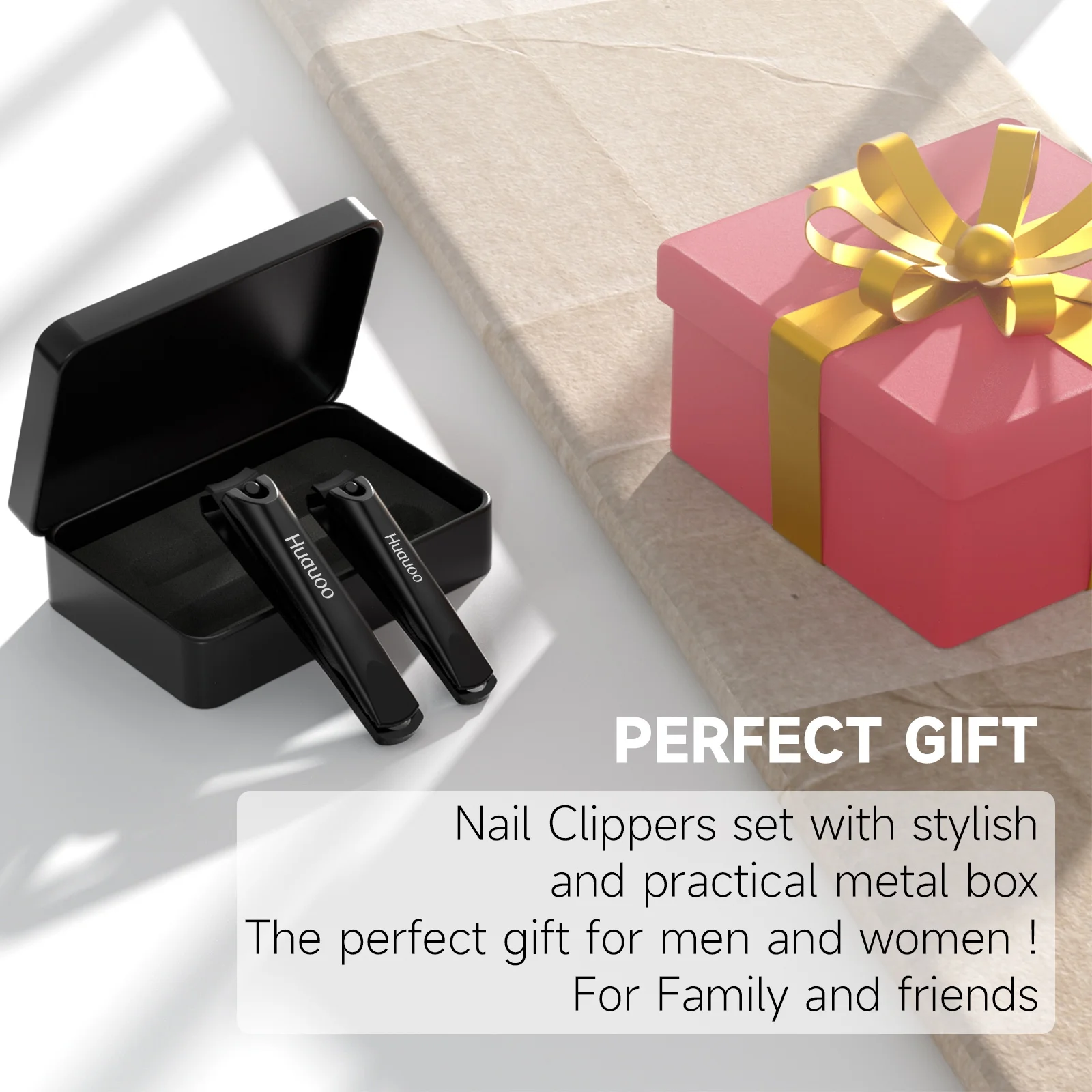 Nail Clipper, Stainless Steel Fingernails & Toenails Clippers & Nail File Sharp with Case, Set of 2 - Image 2