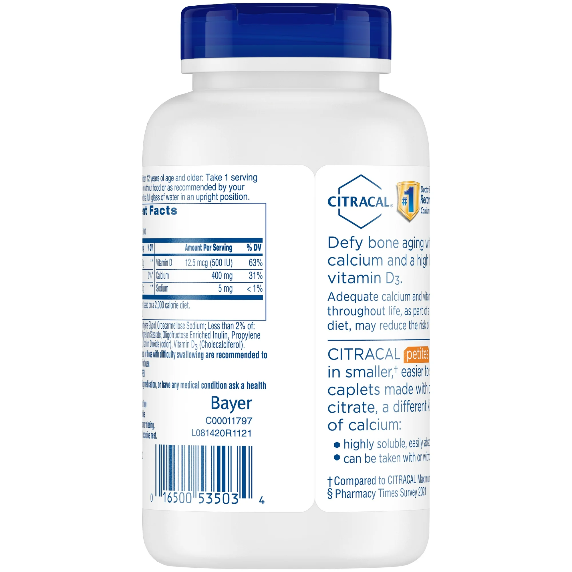 Citracal Petites Calcium Citrate With Vitamin D3, Caplets, 200 Count - Image 10