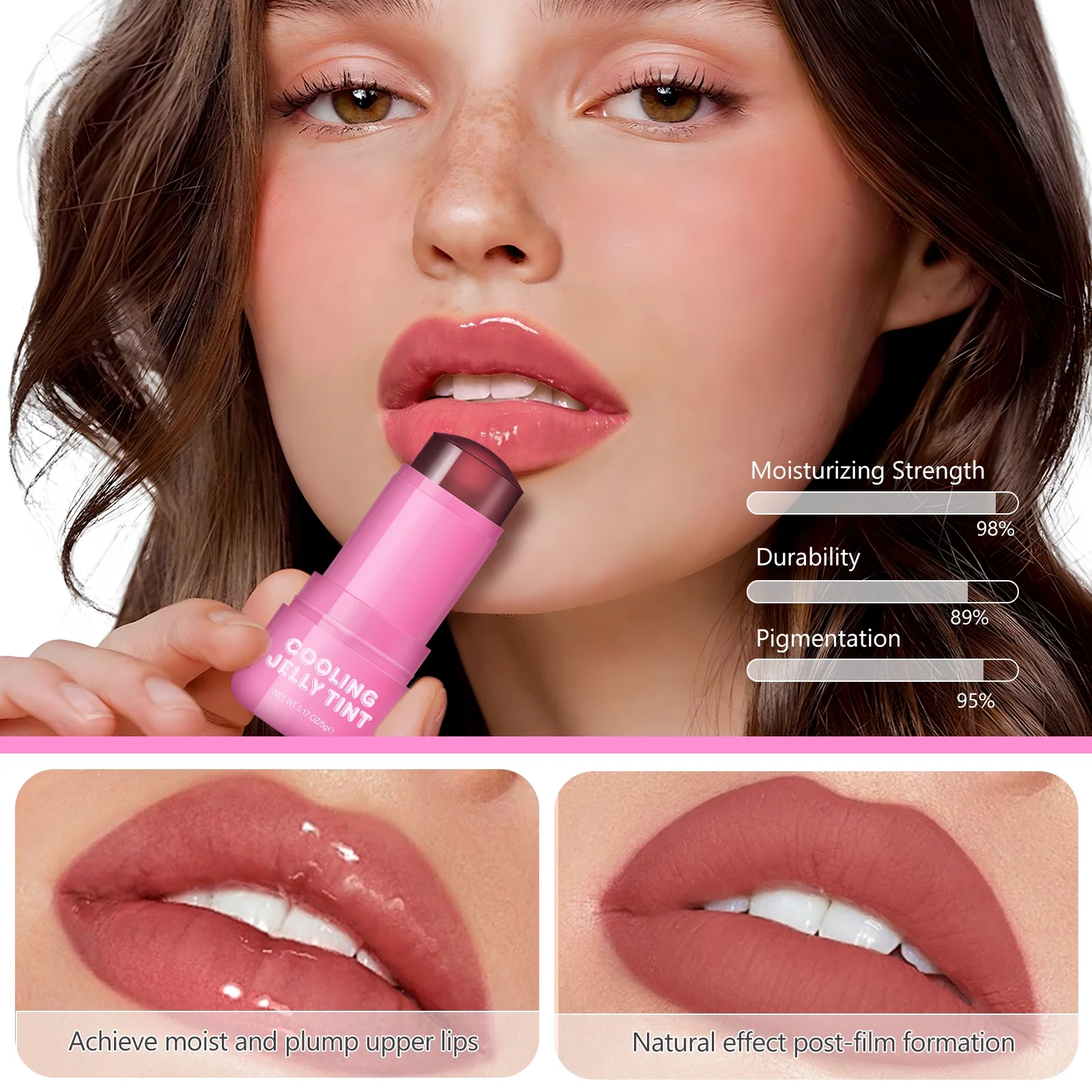 Ikzee Cooling Jelly Tint,Multi-use Jelly Blush Stick,Jelly Blush Stick for Lip, Cheek, Eye Makeup,3 PCS Sheer Lip & Cheek Stain - Image 10