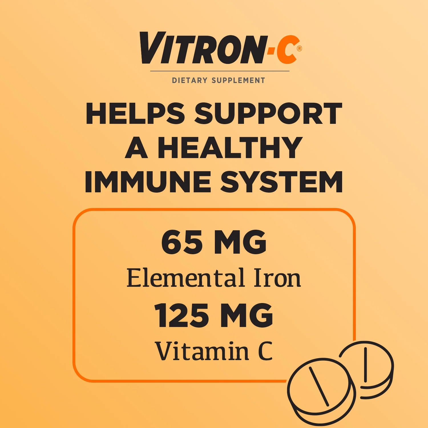 Vitron-C Iron Supplement, Immunity Support Iron Supplements with Vitamin C, 60 Count - Image 5
