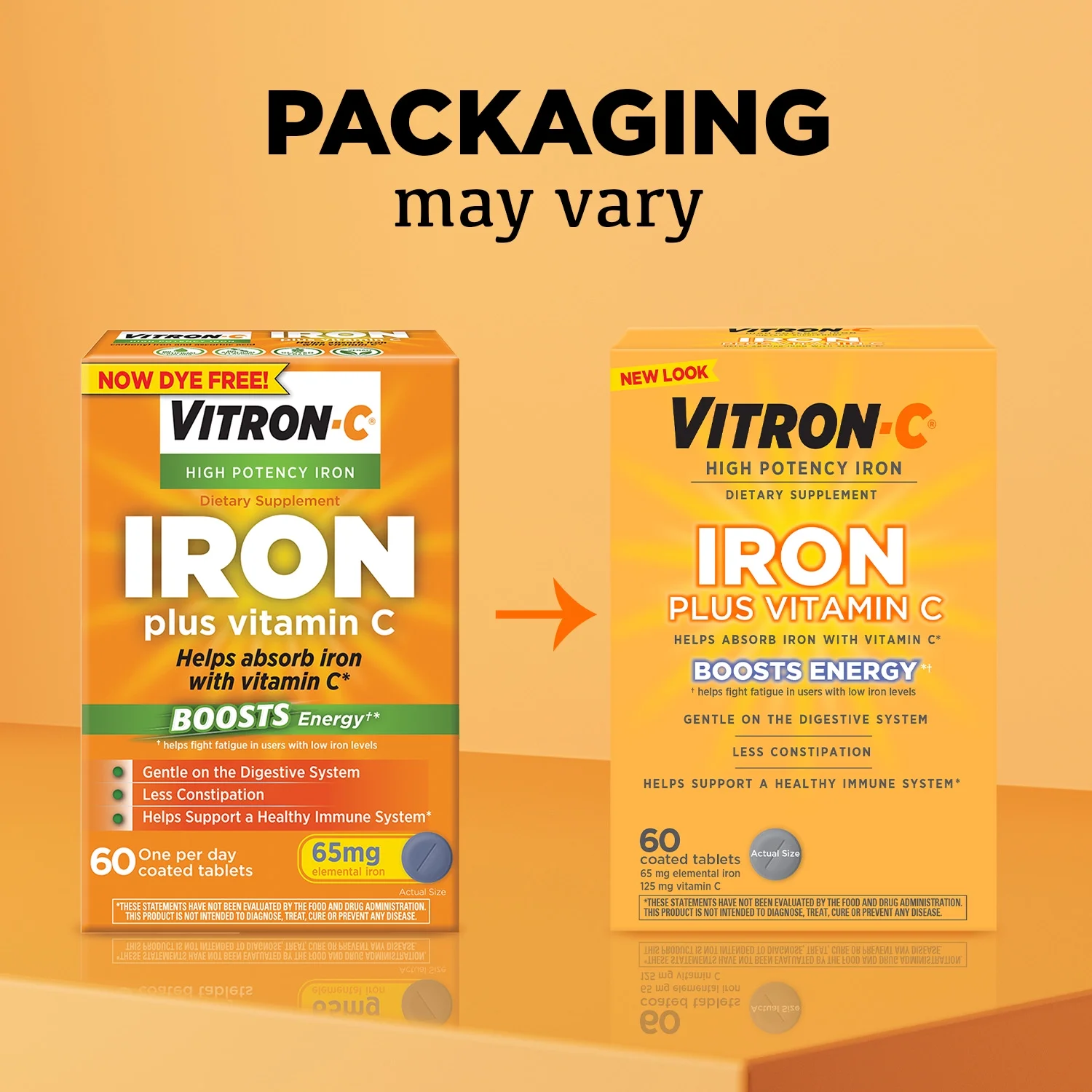 Vitron-C Iron Supplement, Immunity Support Iron Supplements with Vitamin C, 60 Count - Image 3