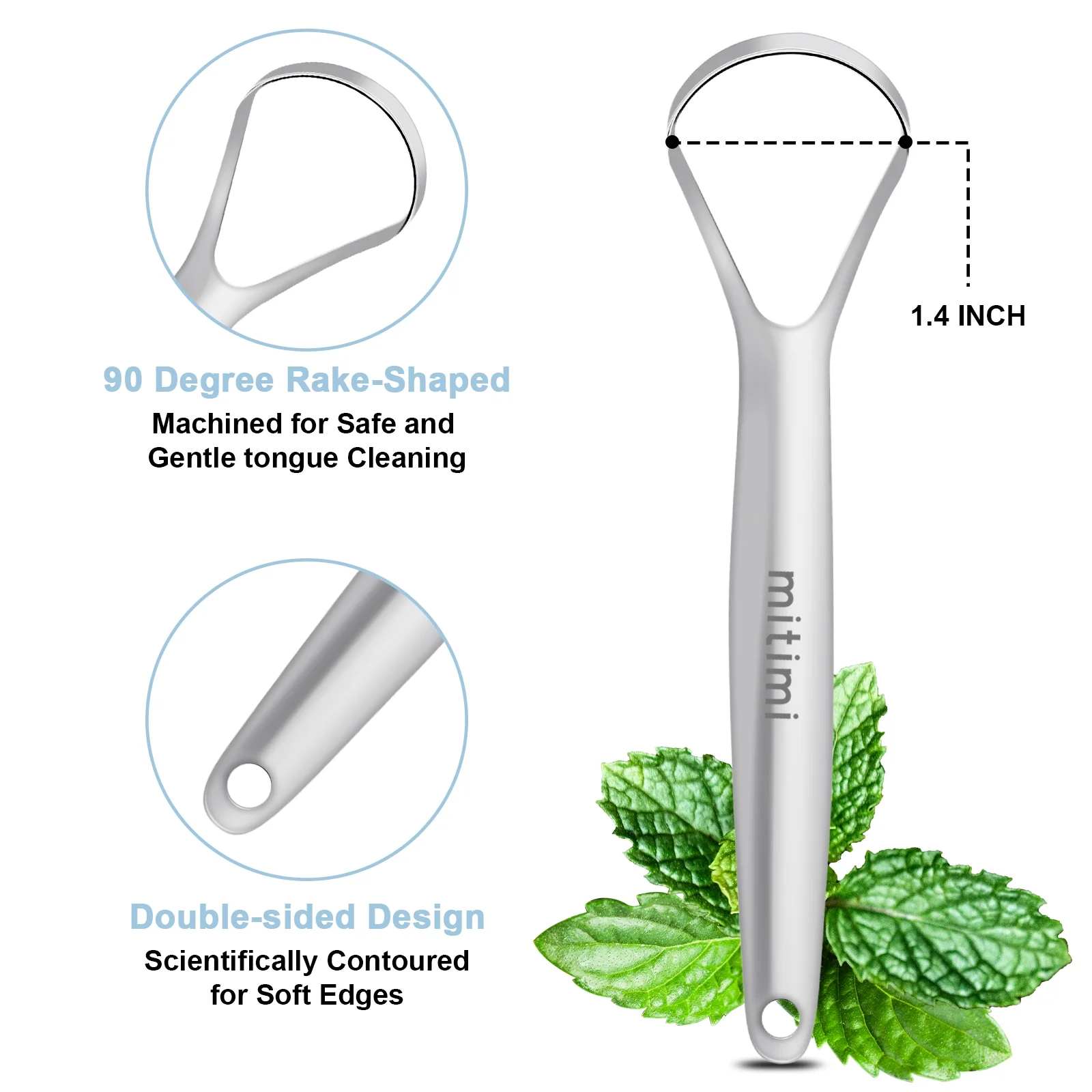 Mitimi Tongue Scraper for Adults (2 Pack) , 100% Useful Surgical Stainless Steel Tongue Cleaner for Both Adults and Kids - Image 5
