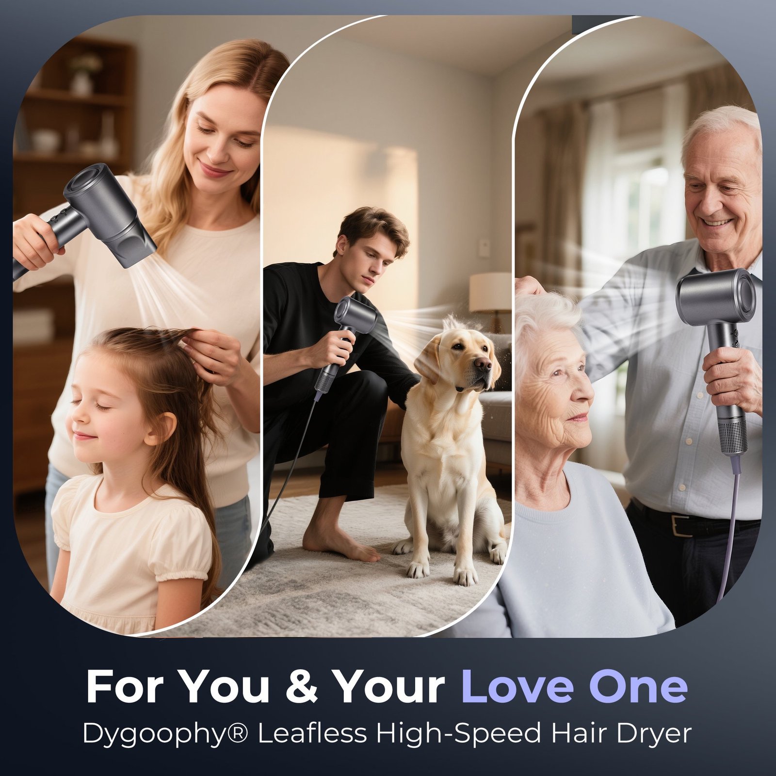 Dygoophy® Leafless High-Speed Hair Dryer - 1500W Brushless Motor, Ionic Technology, Smart Temperature Control, Cold and Hot Air Alternating, Perfect for Home and Salon Use - Image 8